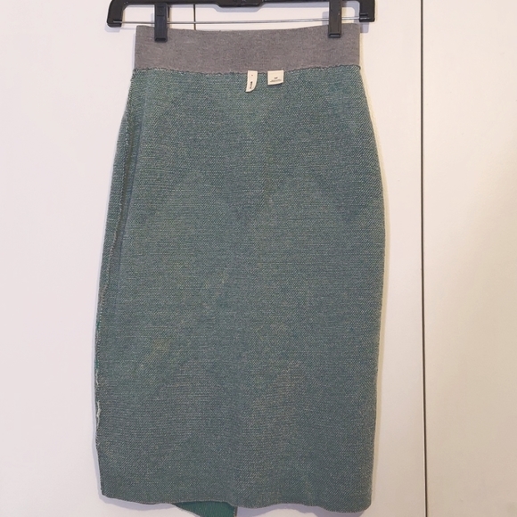 Moth for Anthropologie Chevron Striped Faux Wrap Knitted Pencil Skirt Size XSP - Picture 16 of 16